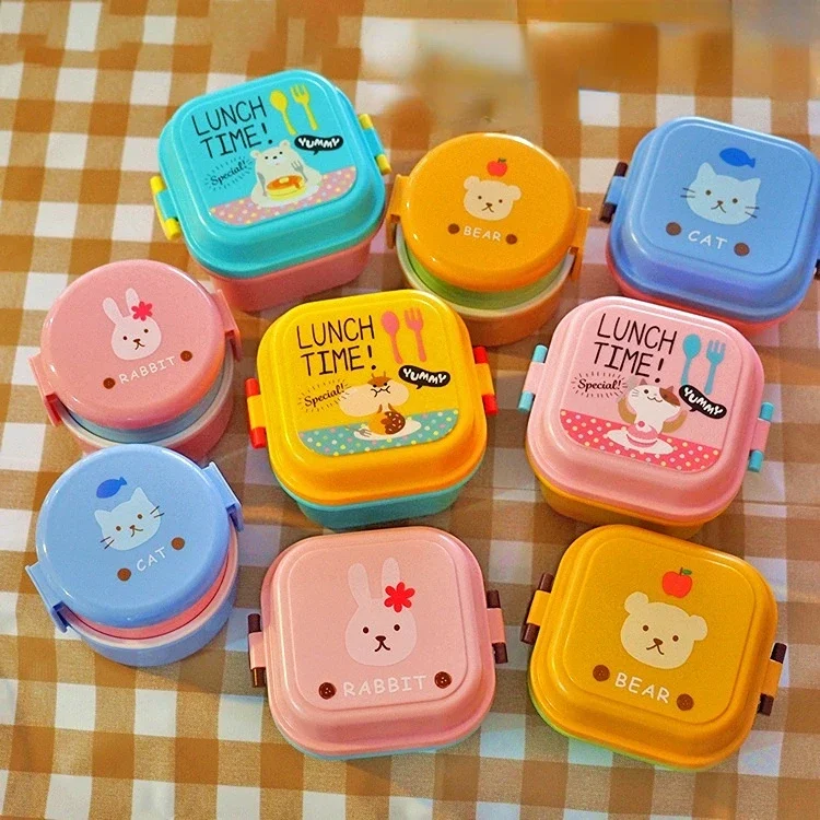 Food Snacks For Kids - Cute Cartoon Kittyed Bento Lunch Box