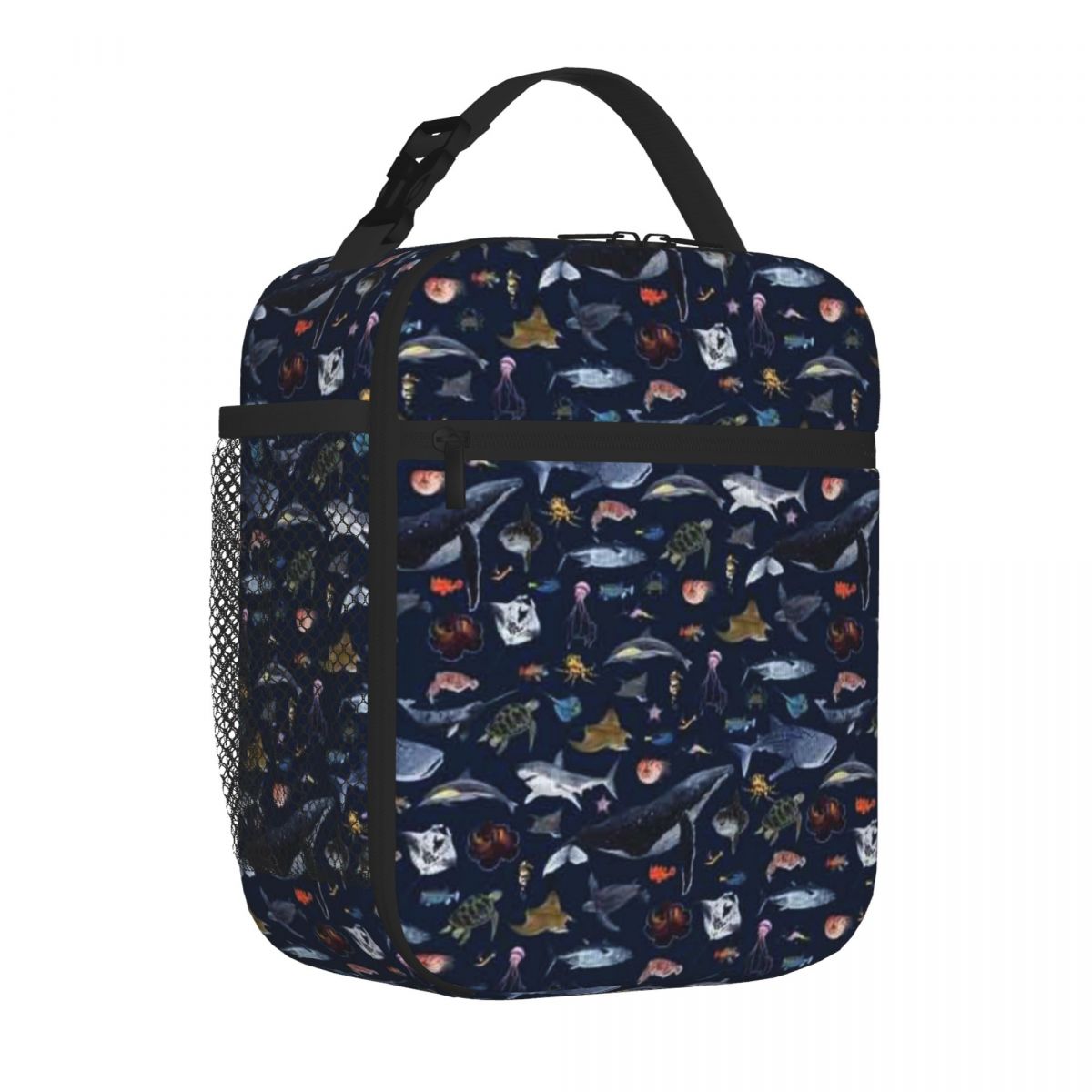Food Snacks For Hiking - Bestselling SEA ANIMALS PATTERN (navy) Oxford