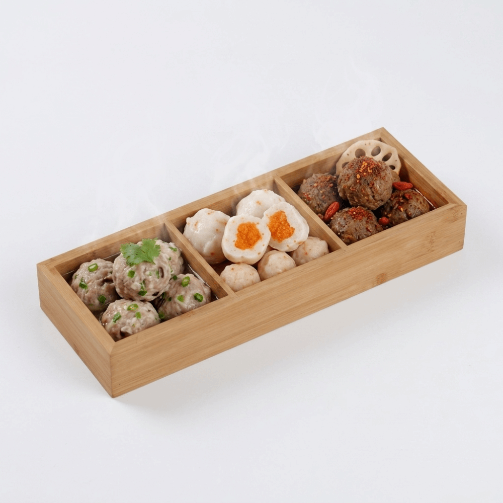 Food Snacks Options - Bamboos Serving Tray Independent Separate Burr