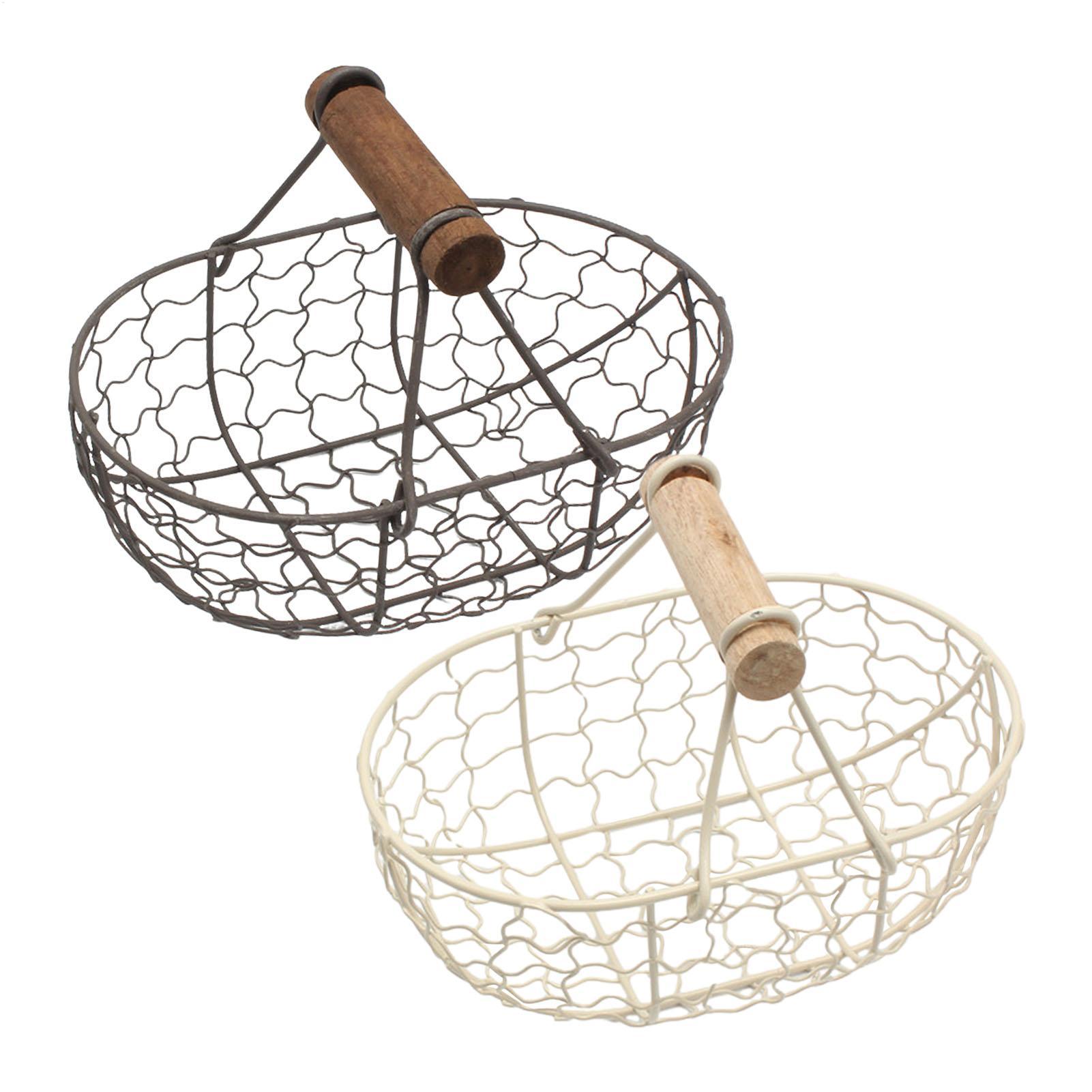 Iron Storage Basket with Woode - Food Snacks Basket review and price