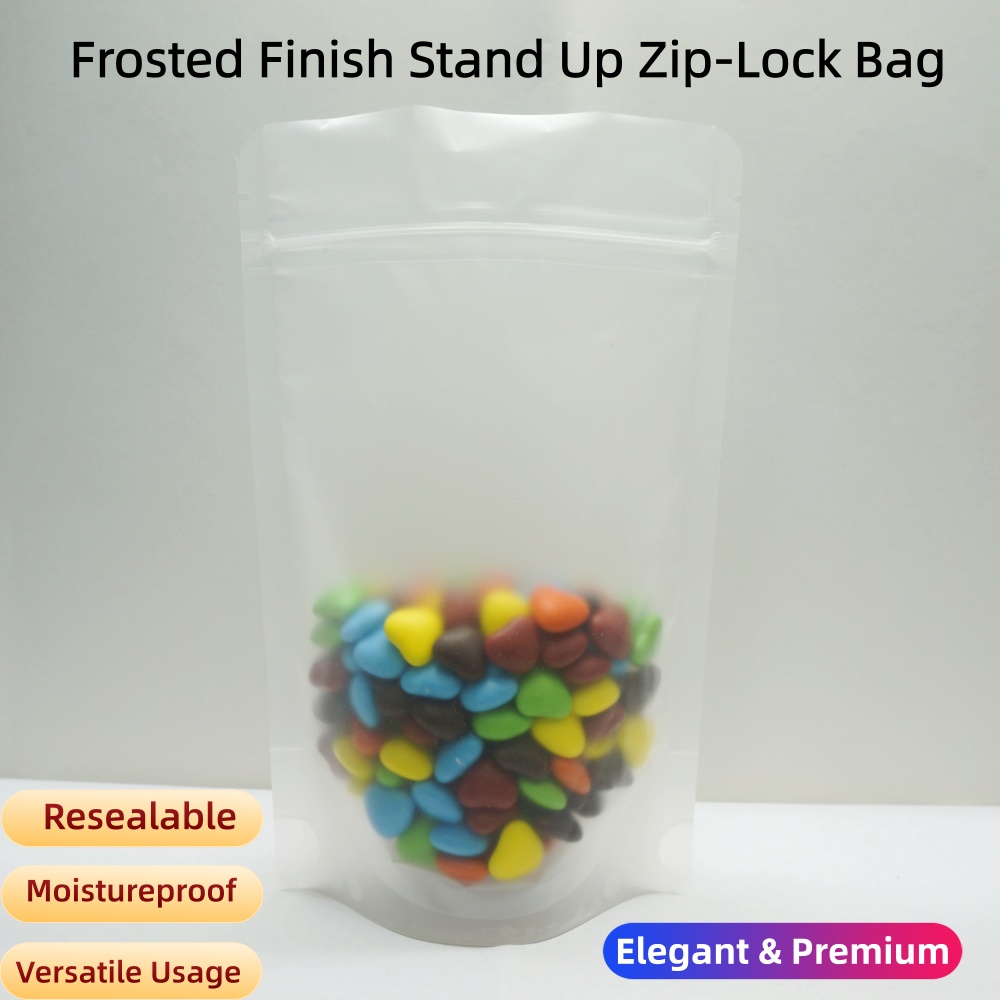 100pcs Matte Clear Stand Up Zi - Food Good Snacks review and price