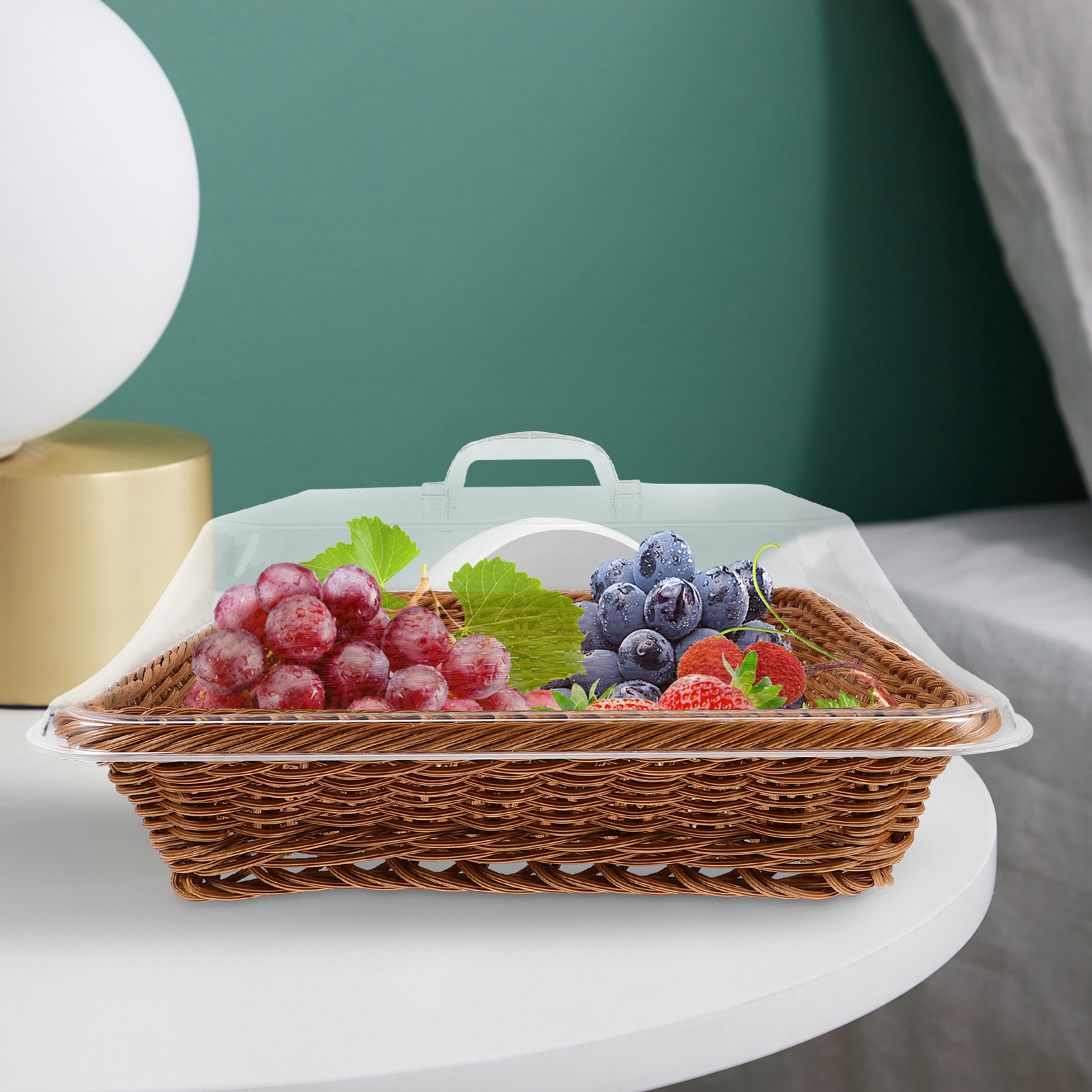 Transparent Lid Bread Basket W - Food Snacks Basket review and price